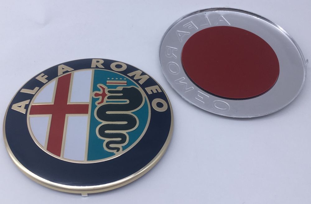 Alfa Romeo -  set emblem si capace -quatrefoil green