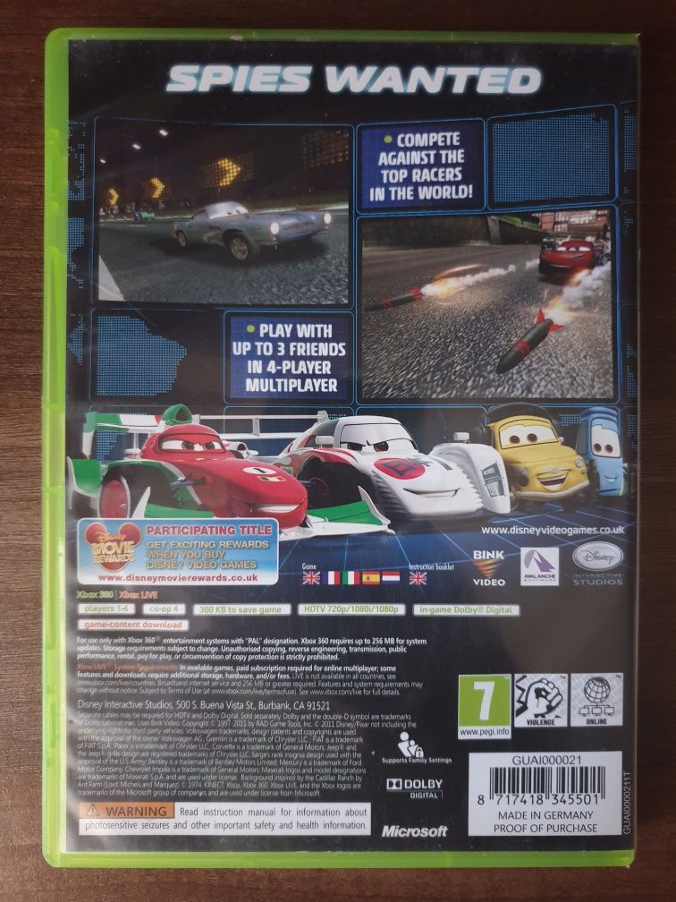 Disney Pixar Cars 2 Xbox 360