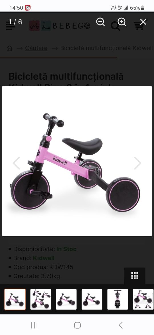 Vand tricicleta copii Pico pink