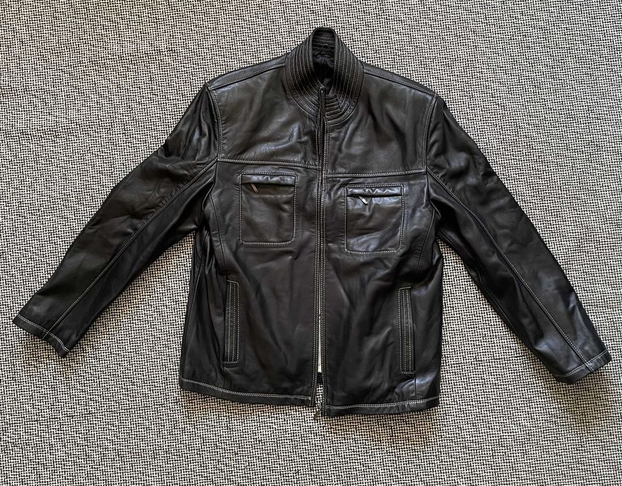 Мъжко кожено яке. Черно. Размер 50/L.