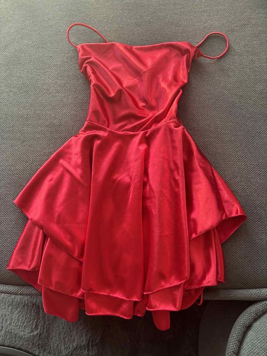 Къса сатенена рокля XS,S