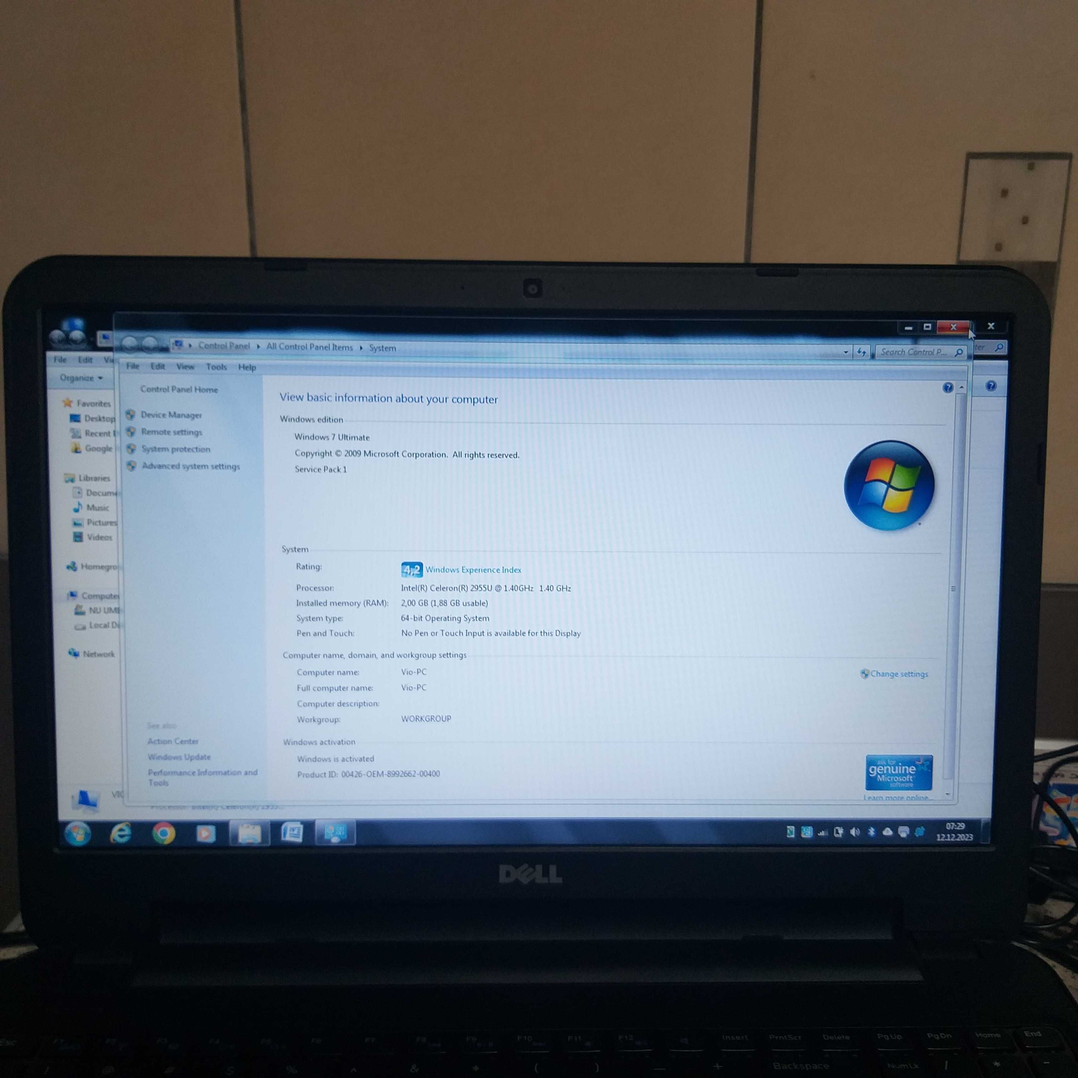 Laptop Dell 15,4 inch