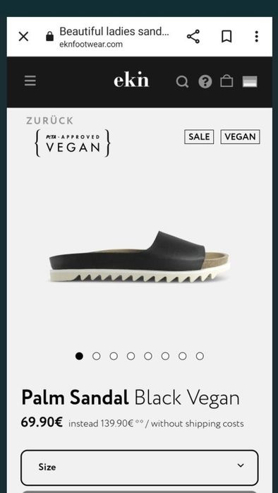 Sandale lux, Papuci dama EKN Palm Sandal, Pluta + Vibram - 37