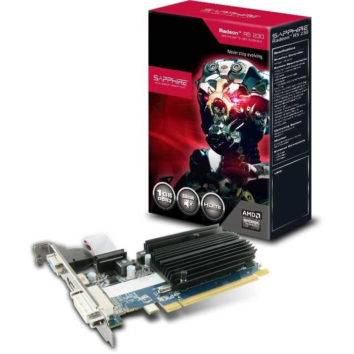 Placa Video Sapphire Radeon R5 230 1GB compatibila low profile 2U/SFF