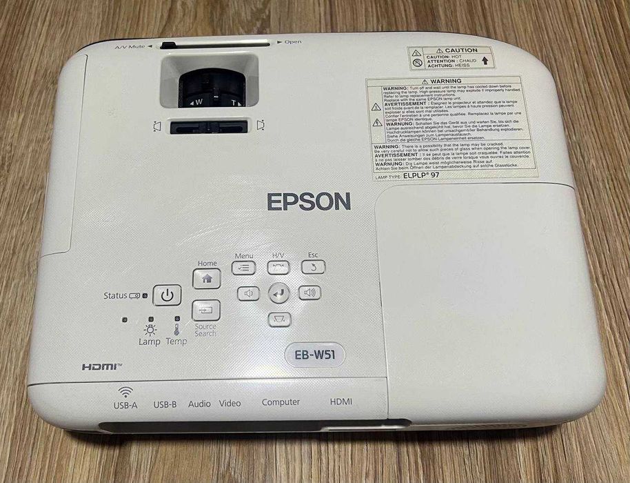 Проектор Epson EB-W51, Яркость (Световой поток): 4000 люмен, как новый