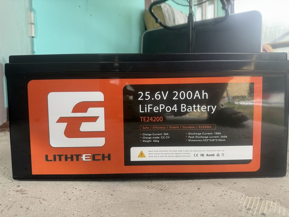 Lifepo4 25,6 волта 200Ah 5,2Wh