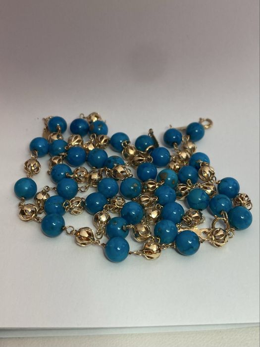 Colier aur 18kt.cu Turquoise