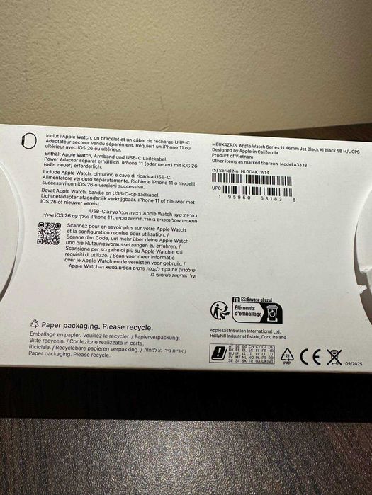 Нов!!! Смарт часовник Apple watch series 11, 46mm, M/L каишка