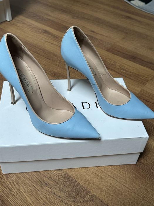 Pantofi CASADEI, nr.38, piele culoare Bleu Ciel
