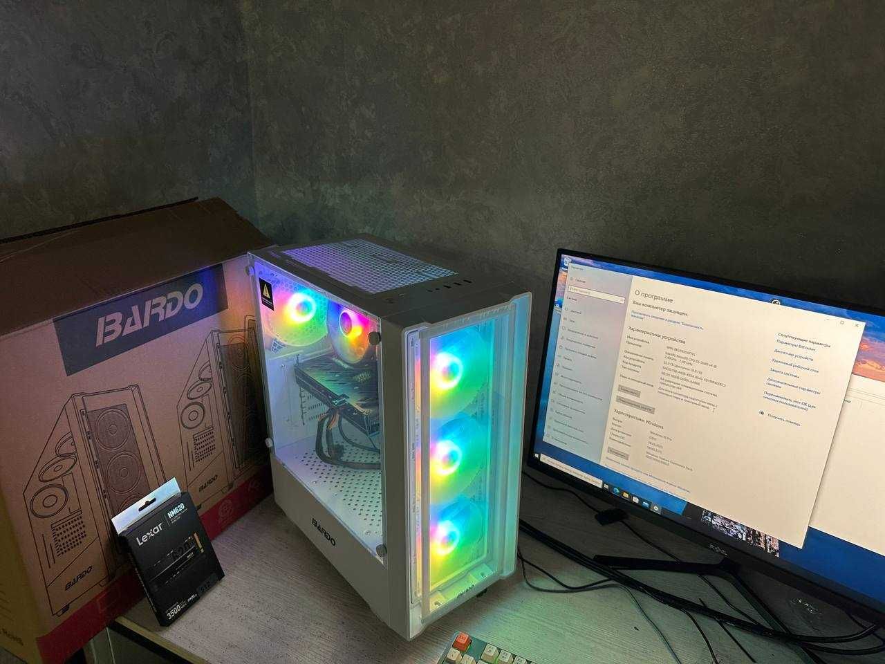 Игровой кейс / RX 580 8gb / DDR4 32gb / 14 ядер 28 потоков