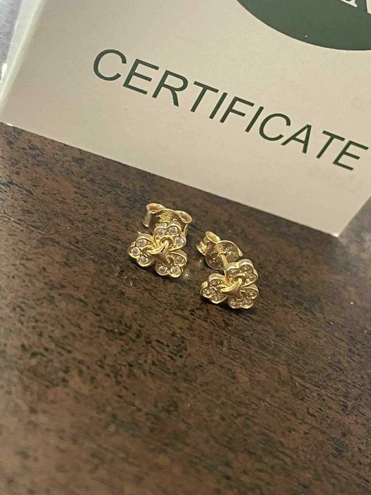 Златни обеци Наличен сертификат 1.24гр 14к