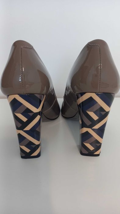 DONNA ITALIANA Дамски обувки, бежов/кафяв цвят с цветен ток