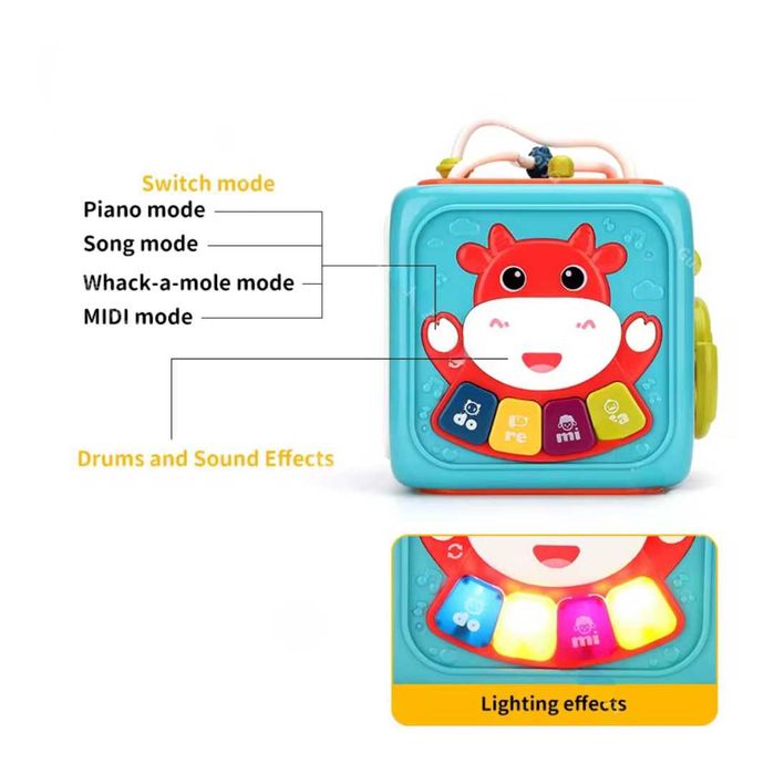 Cub educațional interactiv 6-în-1 pentru copii