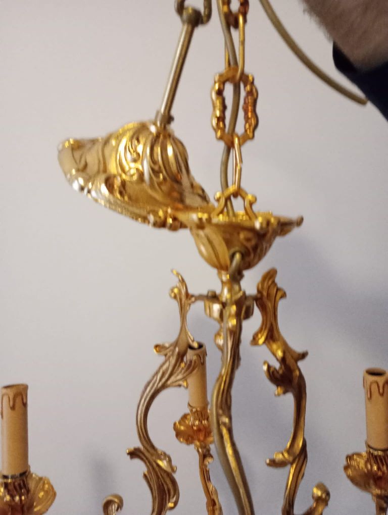 Spectaculos candelabru din bronz masiv in stilul Rococo, piesa cu o lu