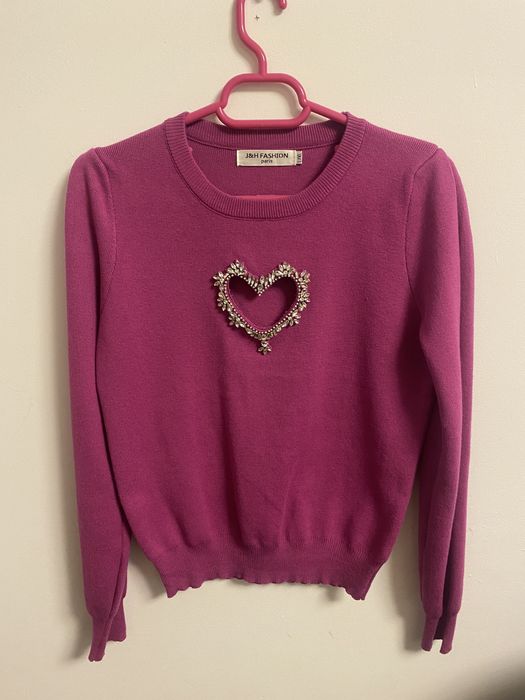 Bluza roz cu inimioara