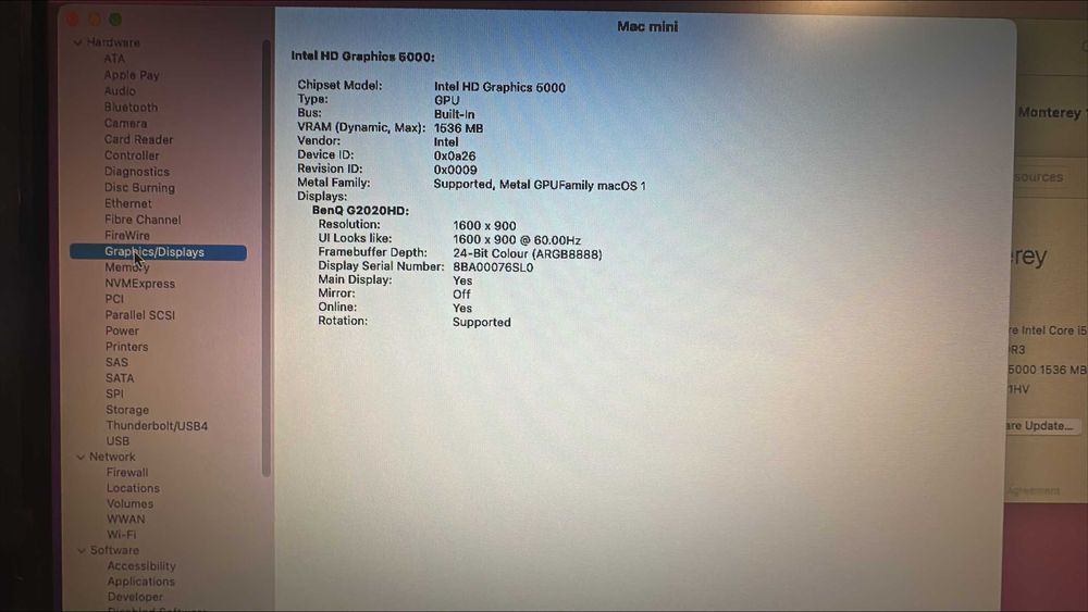 Mac Mini Late 2014 A1347 1,4 GHz Dual-Core Intel i5 4GB RAM 250GB SSD