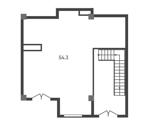 ТРЦ "Компас". 54 м² в будущей 9-этажке (строится). Срок сдачи 2027 год