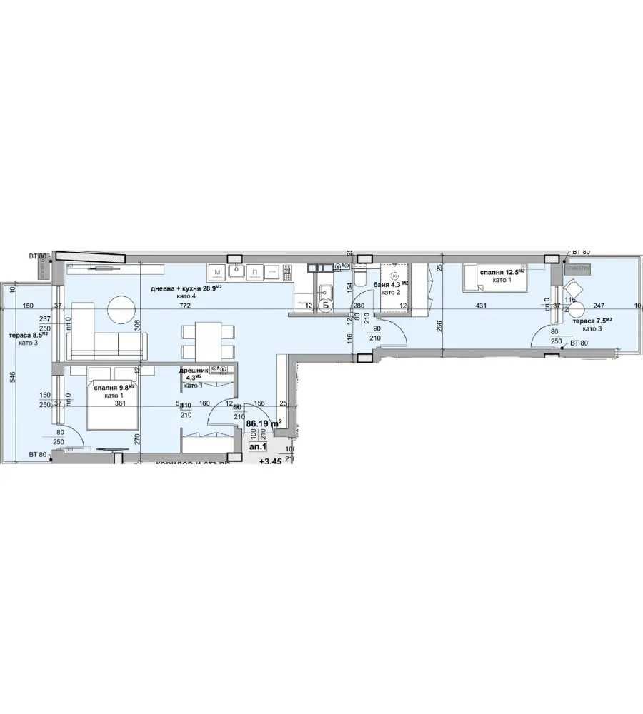 Продава се Тристаен апартамент в Стара Загора, Опълченски - 120 кв.м за 938 €/кв.м - Снимка #4