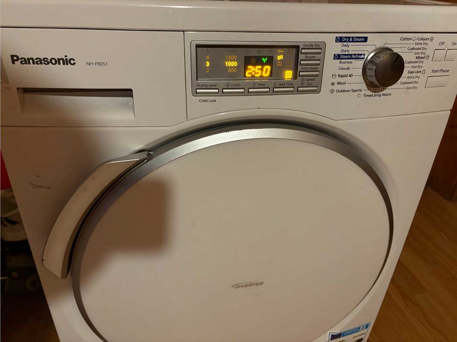 сушилня Panasonic NH-P80S1 – 8 кг, с термопомпа, , енергоспестяваща