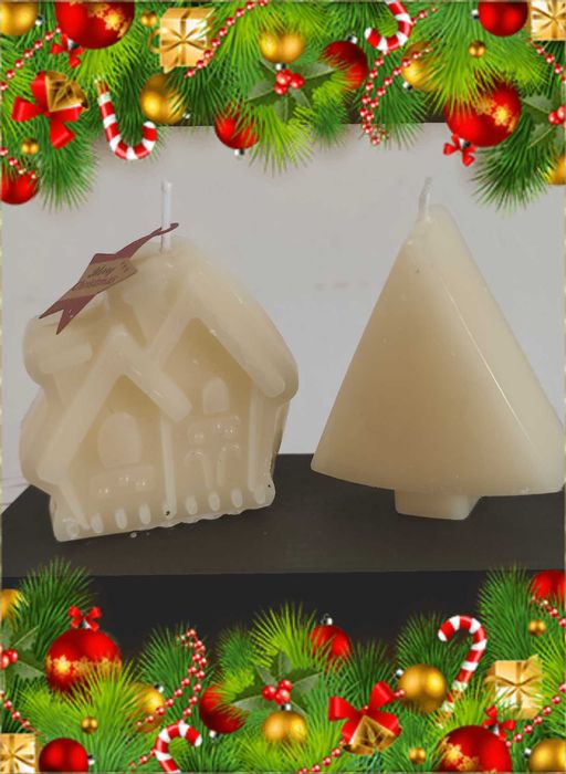 Ароматни, ръчно ляти Коледни свещи от соев восък