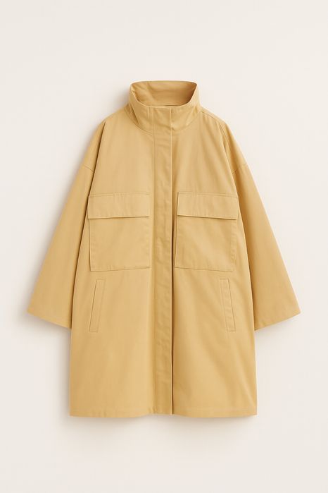 ZARA Oversize тренч в пясъчно жълто / размер M-L