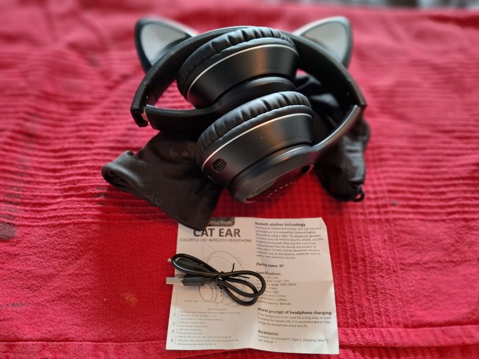 Black Cat Ear Wireless Headphones