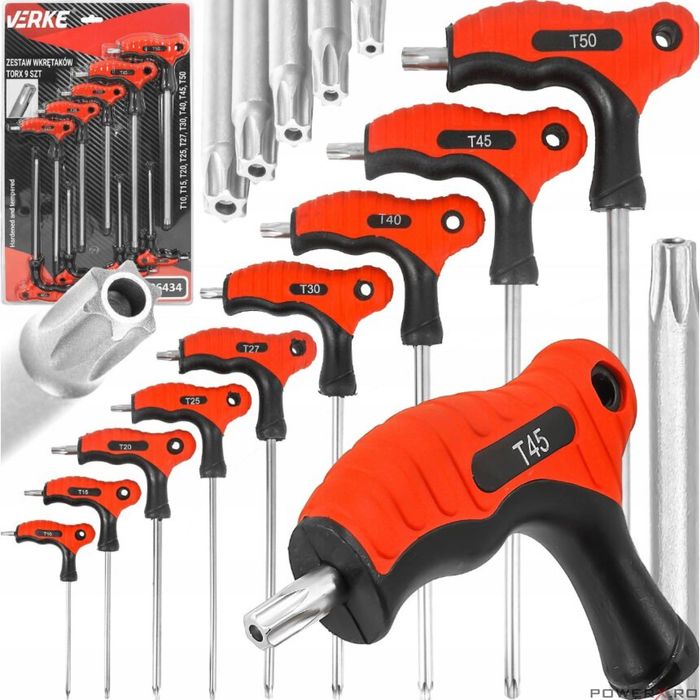 Set 9 surubelnite tip Torx T10-T50, 100-195 mm, Verke
