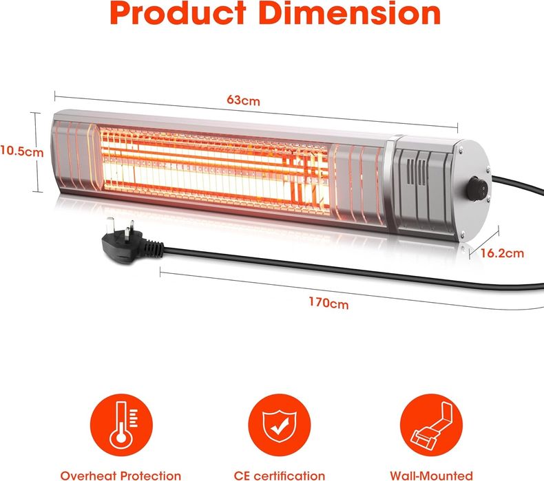 Висококачествен Външен   Инфрачервен електрически нагревател с дистанц