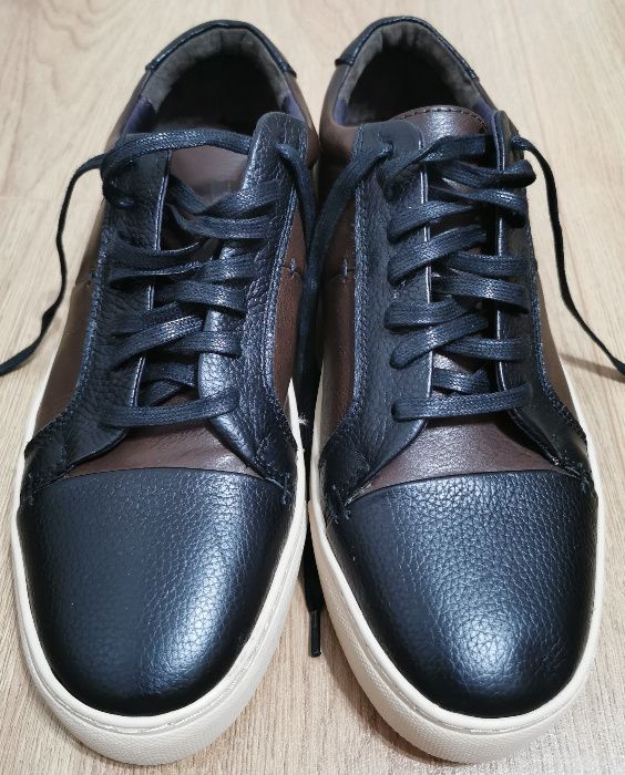 Pantofi barbati Bacco Bucci Studio Brown Leather Sneakers, 43, noi