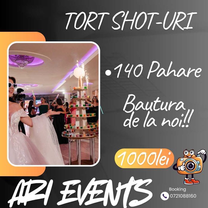 Oglinda magica ,platforma 360° , tort shot-uri