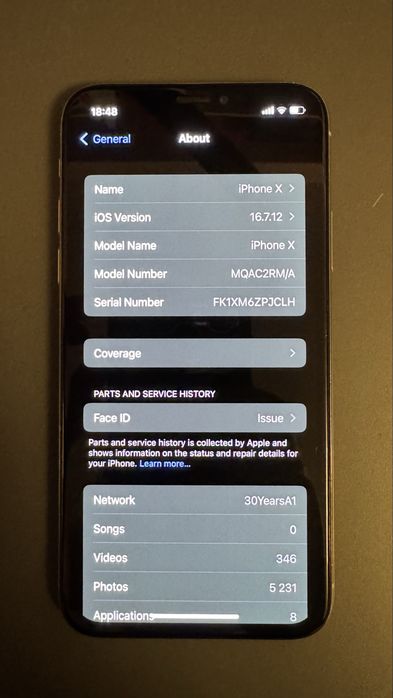iPhone X 100% Battery Health Безупречен