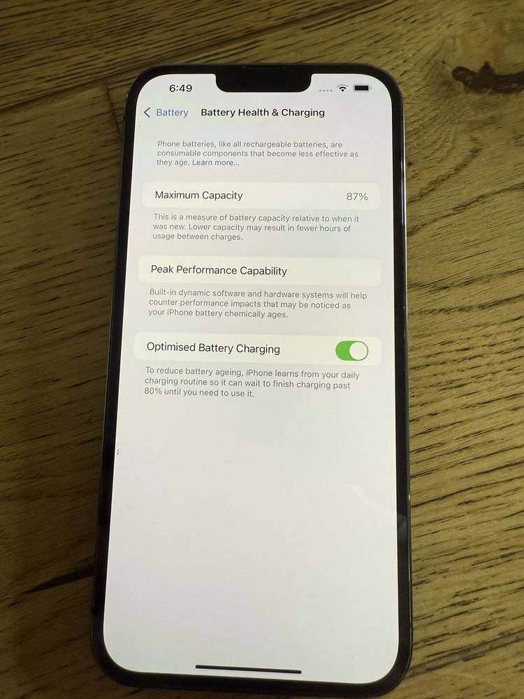 iPhone 13 pro max 87% батерия
