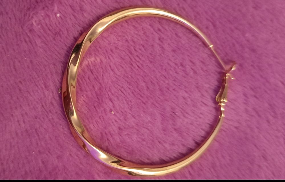 Cercei mari rotund auriu