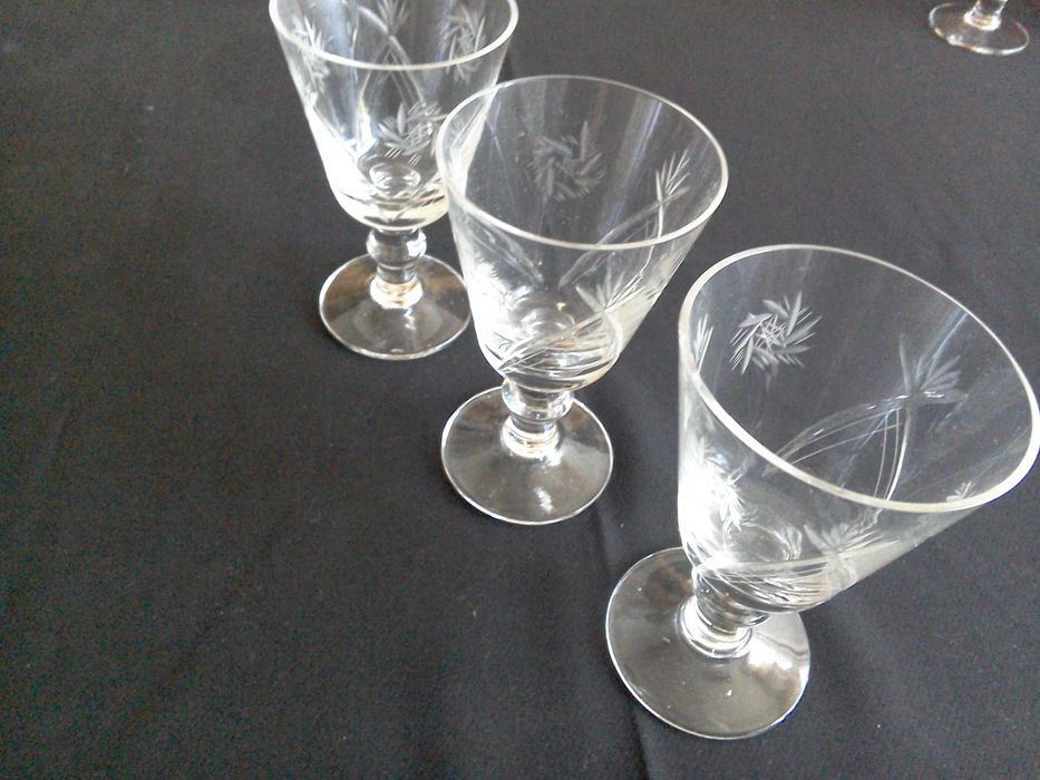 Pahare cristal nobil, bizotate manual - 6 bucăți