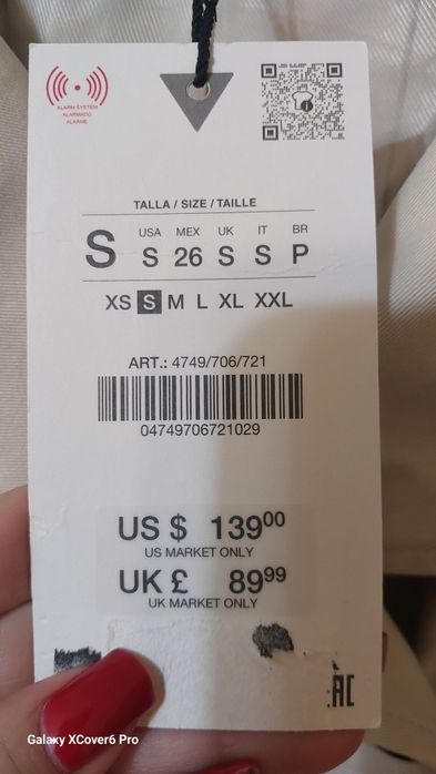 Дълъг Нов тренчкот ZARA с шал. Размер L/M