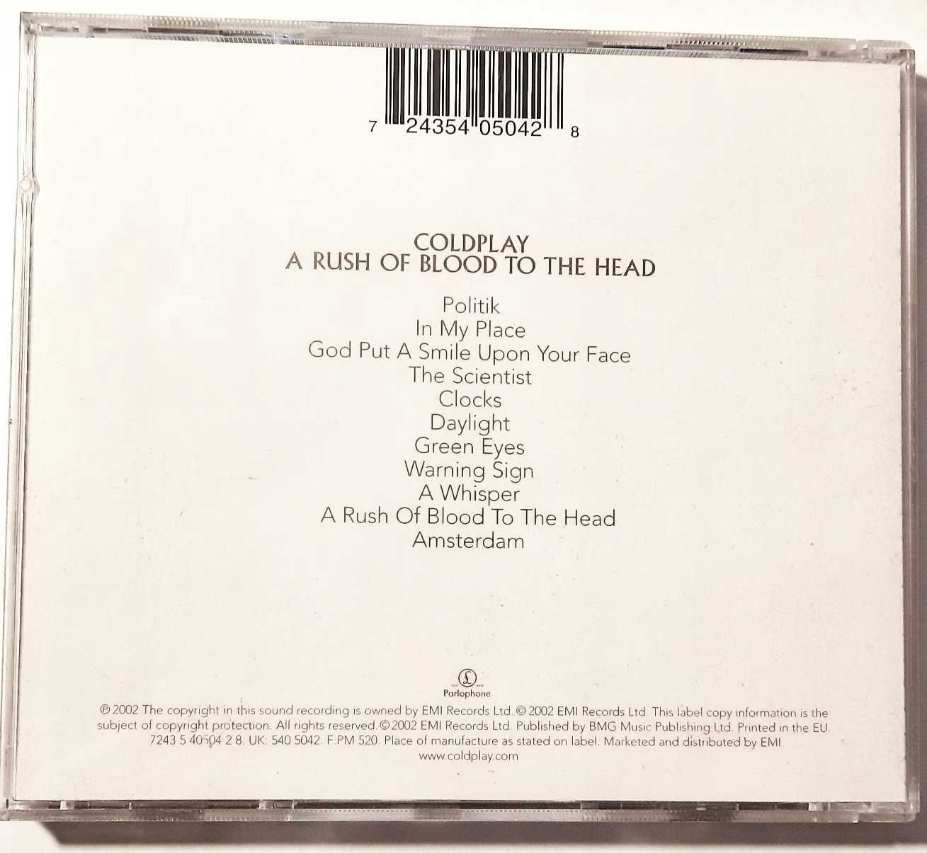 Coldplay CD 'A Rush of Blood to the Head' + DVD Concert 2003