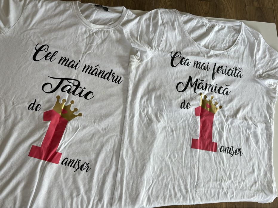 set tricou mama - tata 1 anisor aniversare