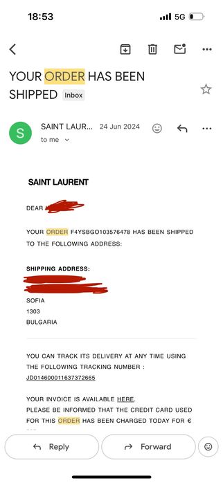 Saint Laurent оригинална чанта плик/клъч