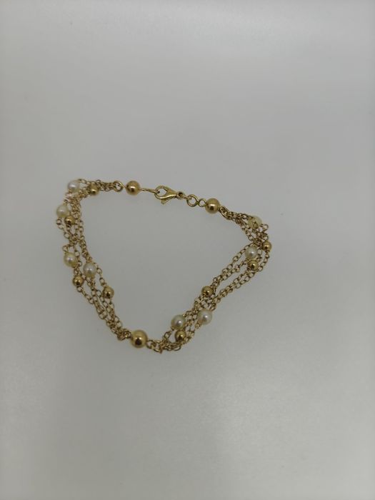 Brățară aur cu perle  18k 6.27gr(r)