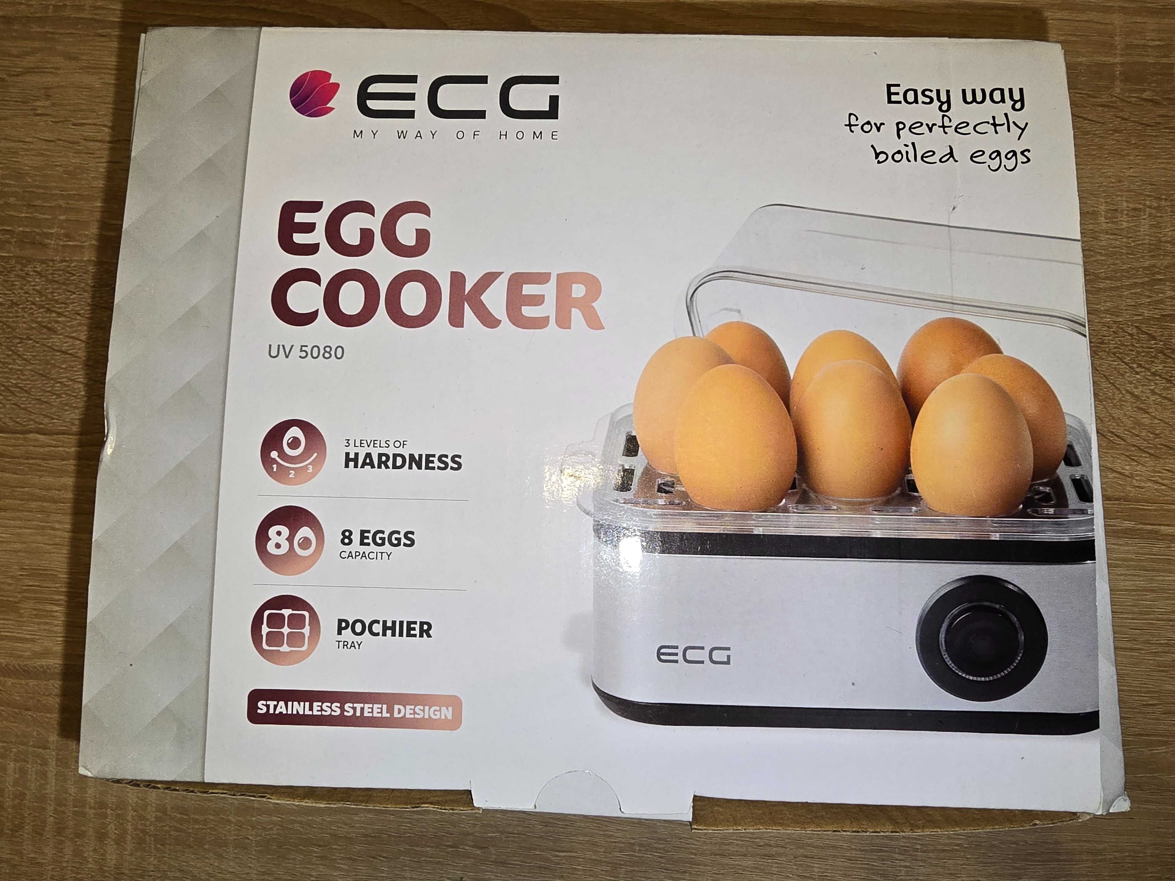 Aparat de fiert si prajit oua ECG UV 5080, 8 oua fierte, 4 oua prajite