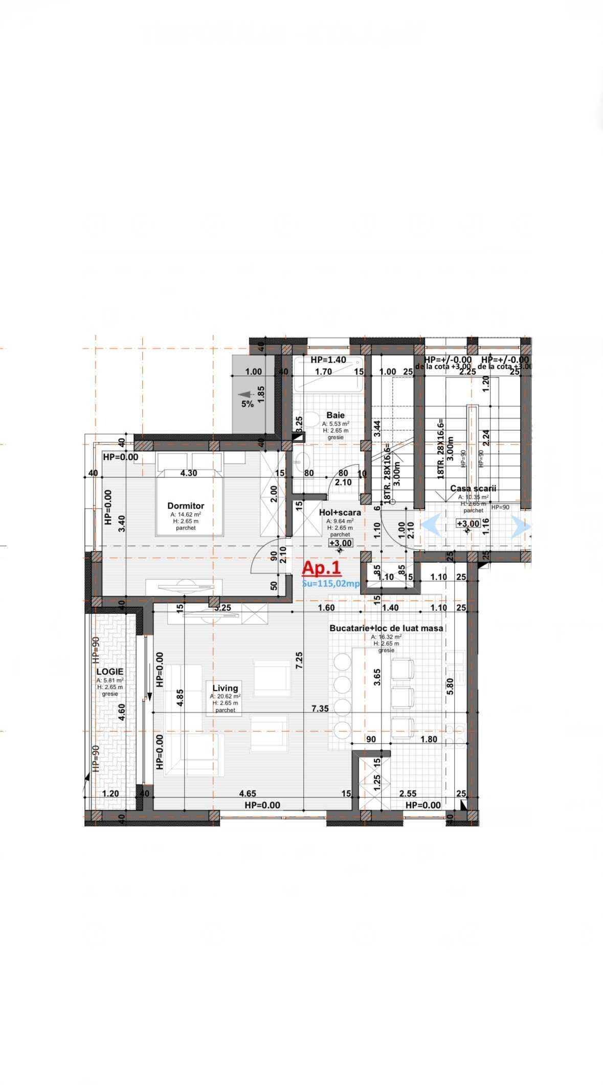Apartament 4 camere 115 mp bloc tip vila, garaj+boxa, Andrei Muresanu