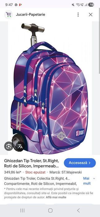 32x25cm Ghiozdan Tip Troler 
8%


Ghiozdan Tip Troler, St.Right, Roti