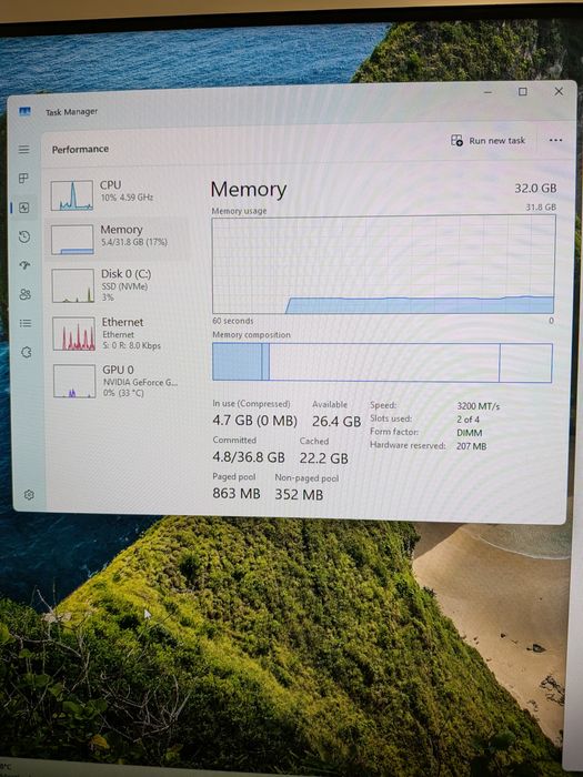 Desktop pc Calculator Amd Ryzen 7 PRO 5750GE, 32 gb ram, GT 1030