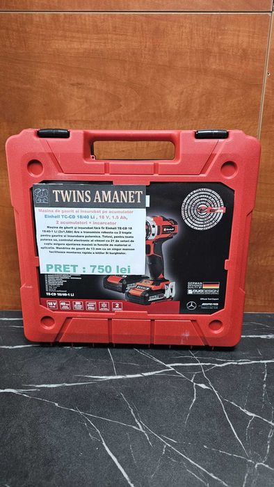Mașina de găurit şi inșurubat fárá fir Einhell TE-CD 18 14 40-1 Li