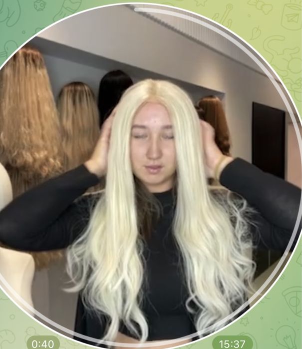 Продаю новый парик из НАСТОЯЩИх волос.сверху сеточка.длина 65 см.