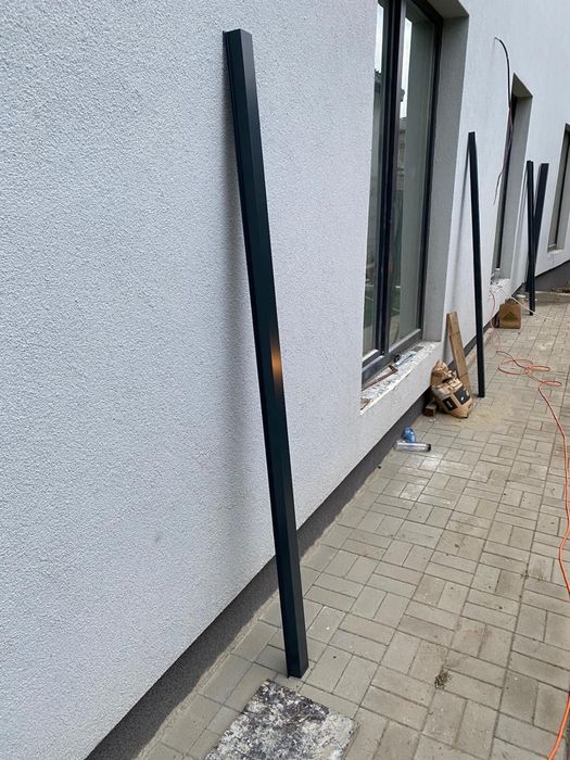 Tablă Cutată Fațadă Gard Gri Antracit 0,5mm 4m 5m 6m stâlpi accesorii