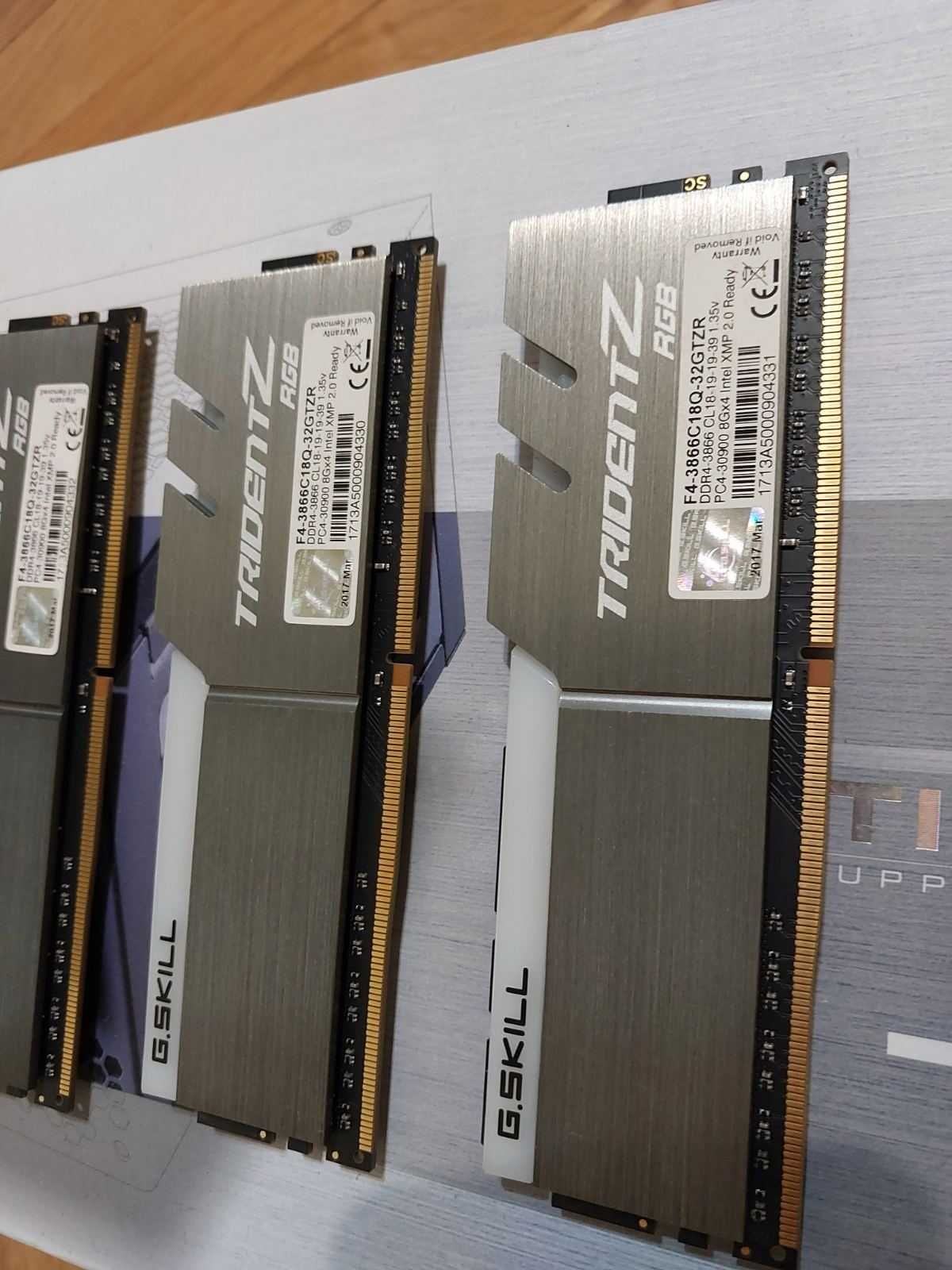 32GB DDR4 4000, 3866Mhz G.Skill TridentZ RGB, CL18 RAM памет