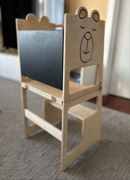 Дървена обучителна кула 2 в 1 Монтесори