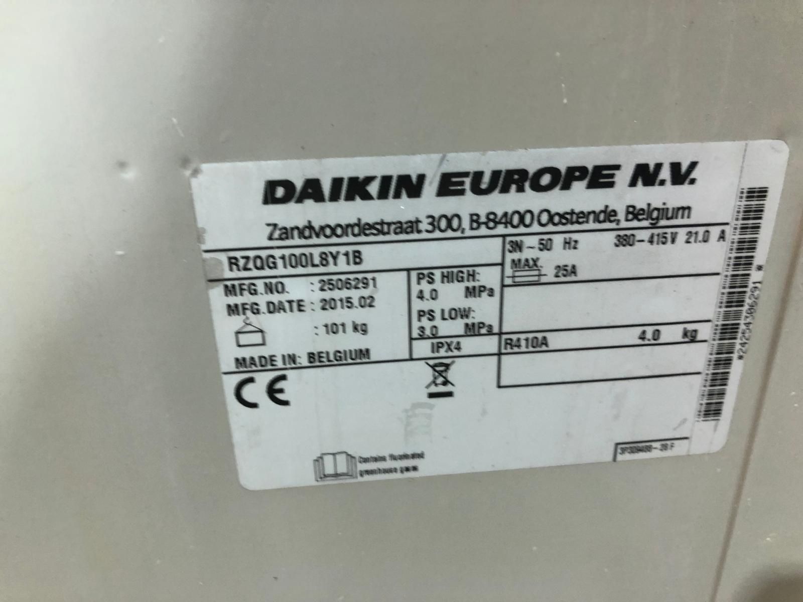 Daikin 10kw таванна касета открит монтаж RZQG100 FUQ100