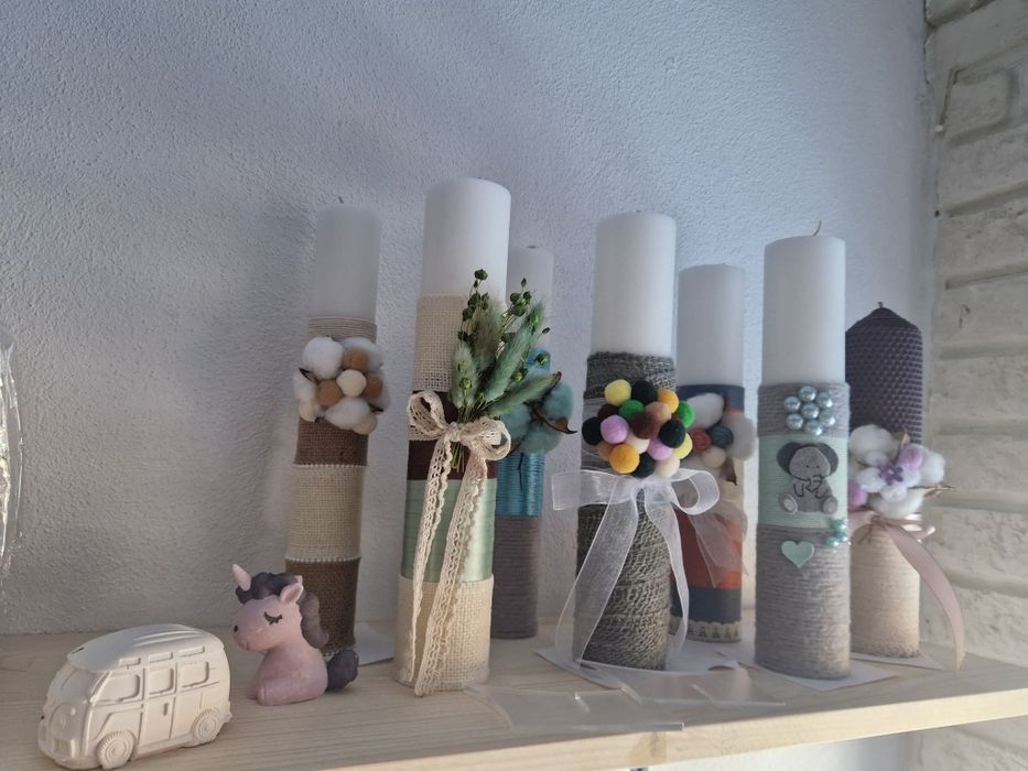Lumanari botez/cununie, trusou de la 100 lei